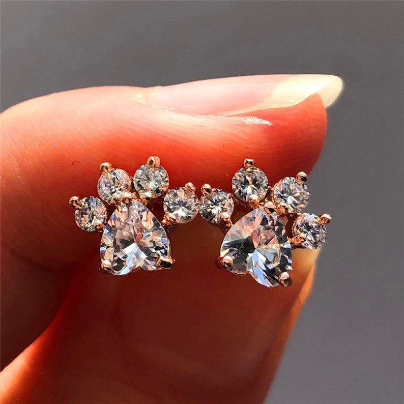 Diamond 2024 paw earrings